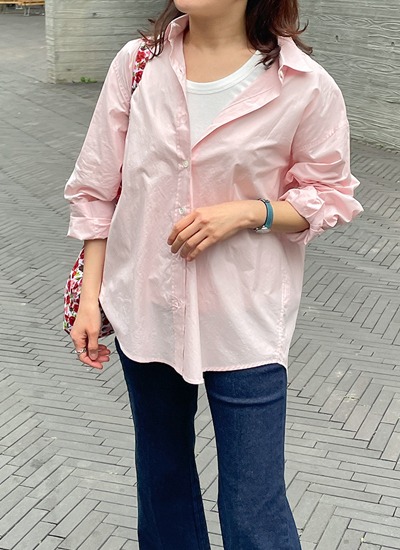 [리오더-핑크]화사한 오버핏 셔츠(2C)